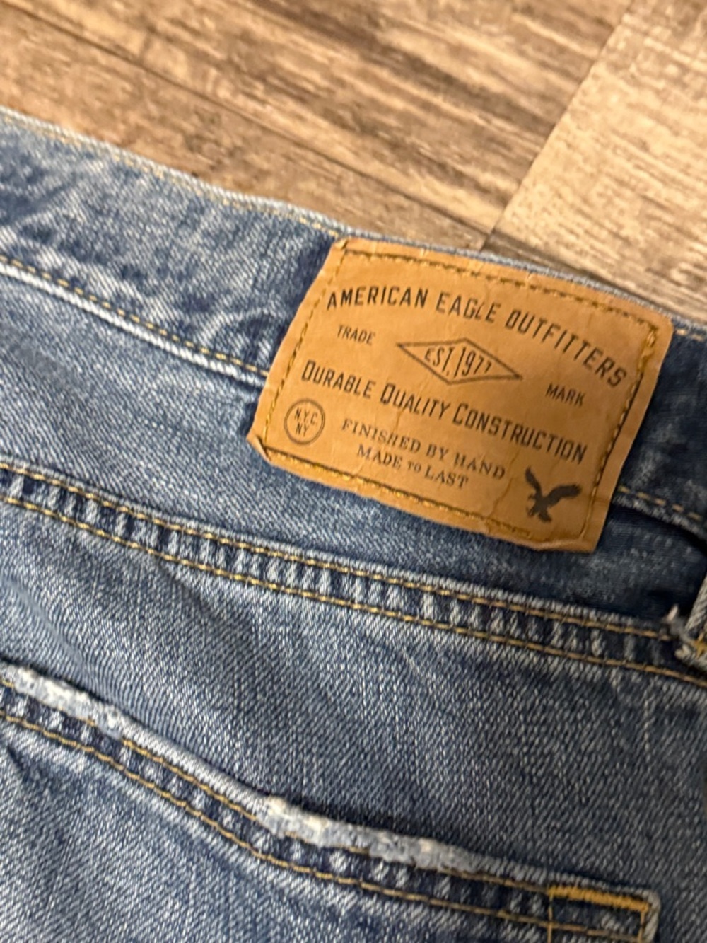 American Eagle Outfitters Men’s Light Blue Wash Slim Straight Jeans 34x36 - Picture 5 of 5